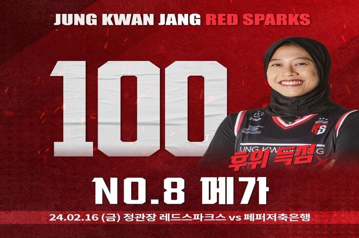Rekor Bersejarah Dilakukan Megawati Hangestri Setelah Red Sparks Tundukan Al Peppers